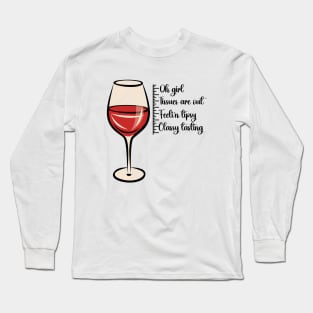 Size Chart Glass of wine Long Sleeve T-Shirt